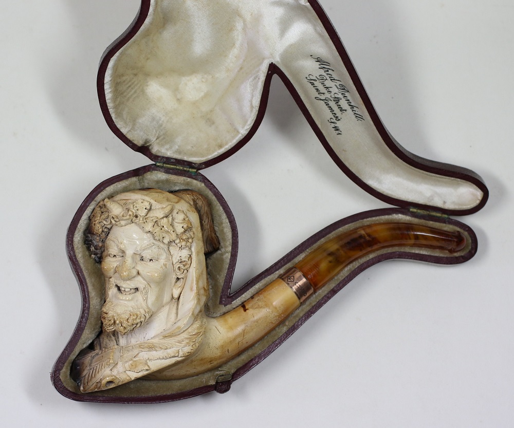 Dunhill Lucifer Gold Banded Meerschaum Pipe Image