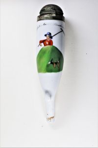 Risque Hand-Painted Porcelain Pipe Image