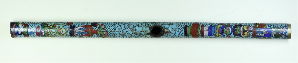 Coloured Cloisonné Opium Pipe Image