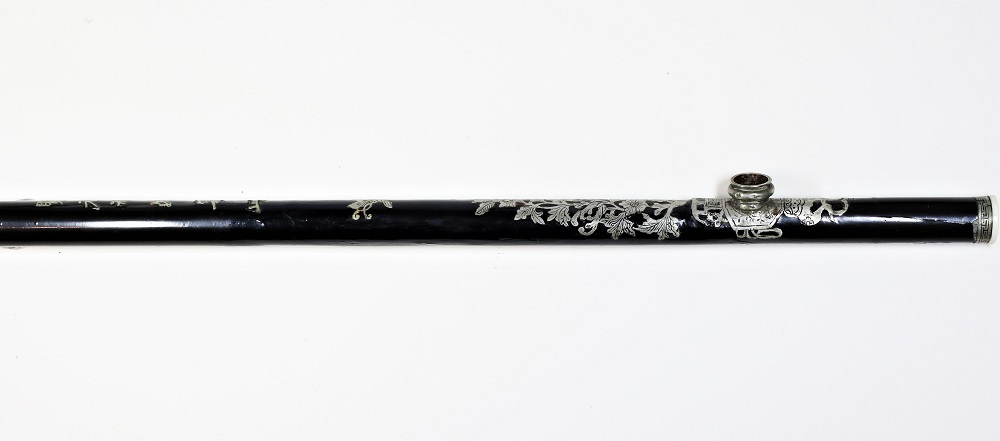 Chinese Lacquered Bamboo Opium Pipe Image