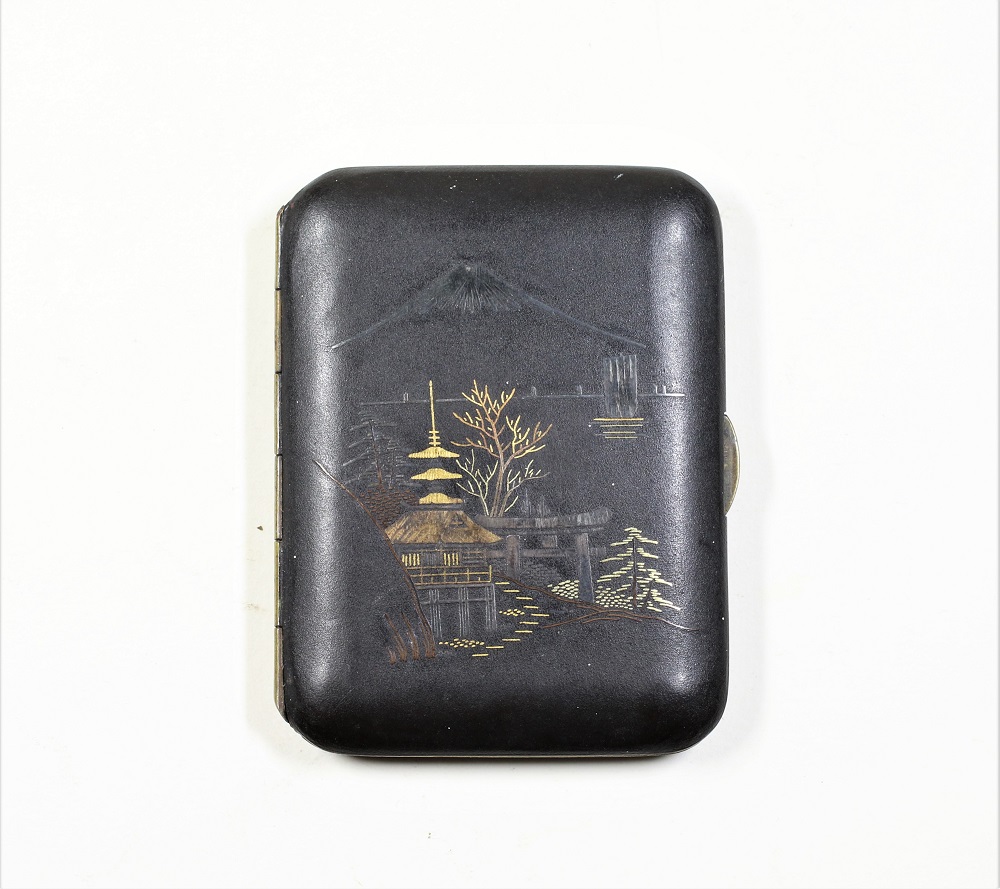 Diminutive Japanese Mount Fuji Cigarette Case Image